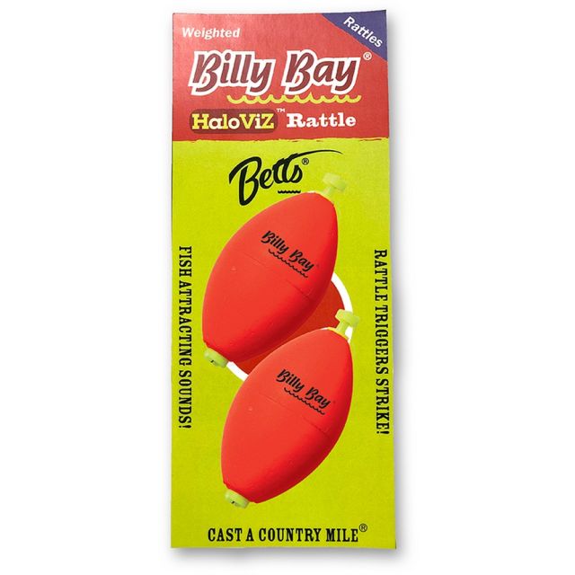 BETTS BILLY BAY SNAP-ON FLOAT OVAL RED 2pk