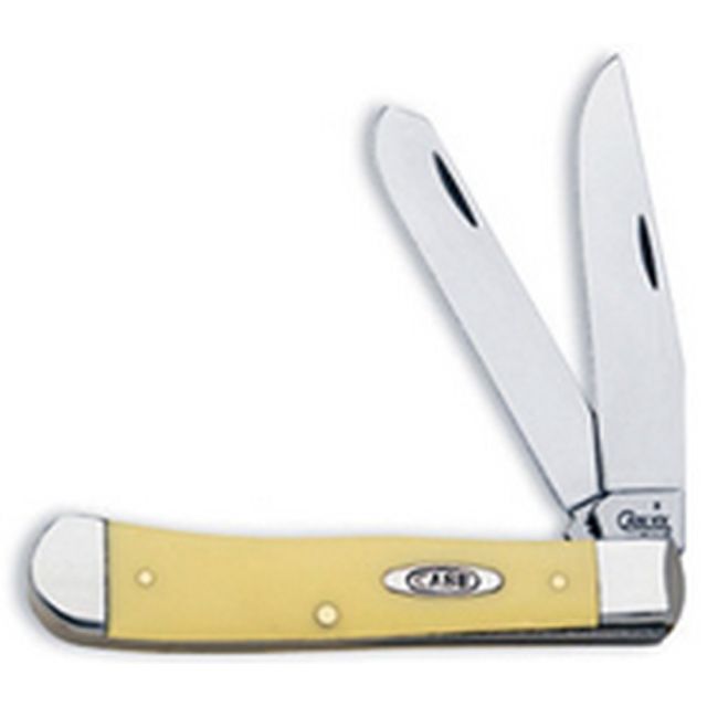 CASE POCKET KNIFE YELLOW HANDLE TRAPPER