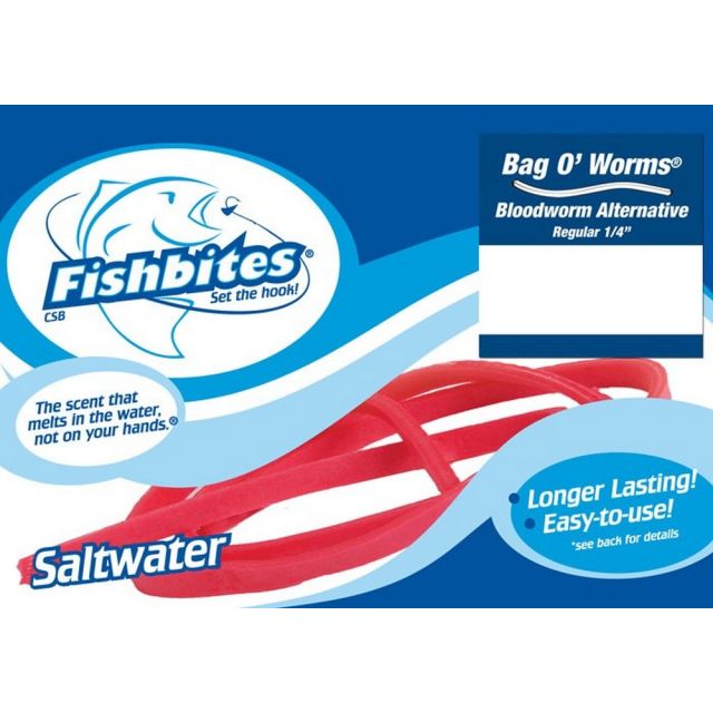 FISHBITES BAG O WORMS 1/4in BLOODWORM RED