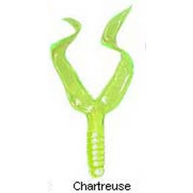 MISTER TWISTER DOUBLE TAIL 4in 10pk CHARTREUSE