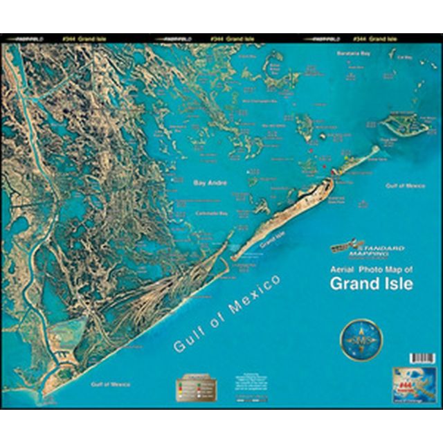 STANDARD LAMINATED MAP GRAND ISLE/FOURCHON TO